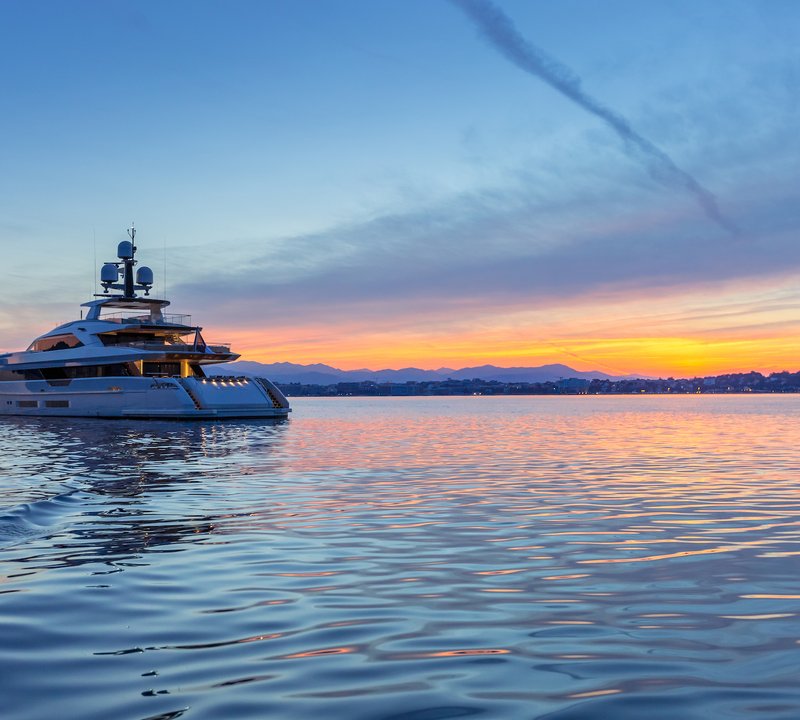 night yacht sunset